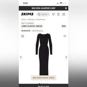 Skims soft lounge long sleeve dress